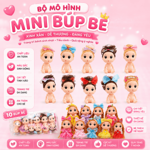Mô Hình Mini Búp Bê Chibi Trang Trí Bánh Kem
