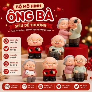 Mô Hình Ông Bà Trang Trí Bánh Kem