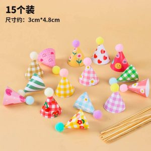 Mũ Bông Mini Trang Trí Bánh Kem | Hộp 15 Chiếc