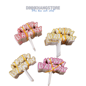 Thẻ cắm Nhựa Happy Birthday | (set 50)