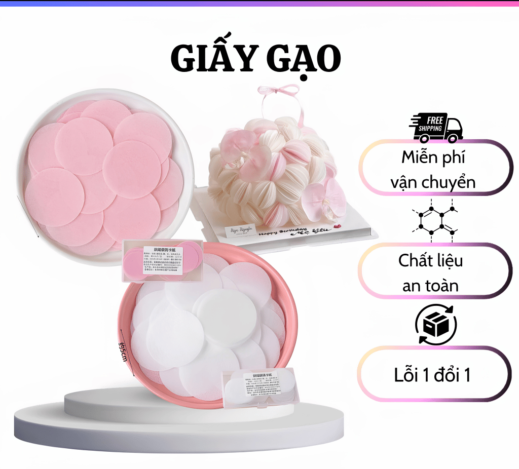 Giấy Gạo Trang Trí Bánh Kem | Hộp 120 Tờ