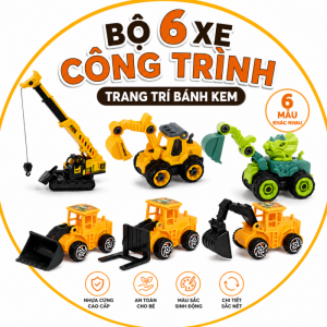 Xe Công Trình Mô Hình Trang Trí Bánh Kem