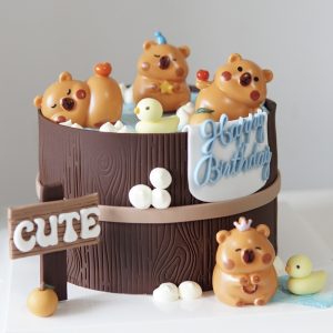 Mô Hình Capybara Mini Trang Trí Bánh Kem