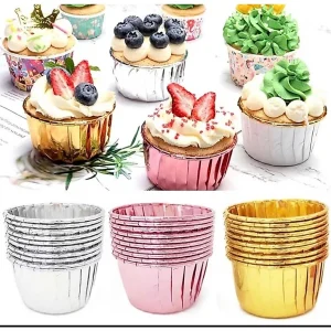 Cốc Giấy Nhôm Đựng Bánh Cupcake | Lốc 50 Chiếc