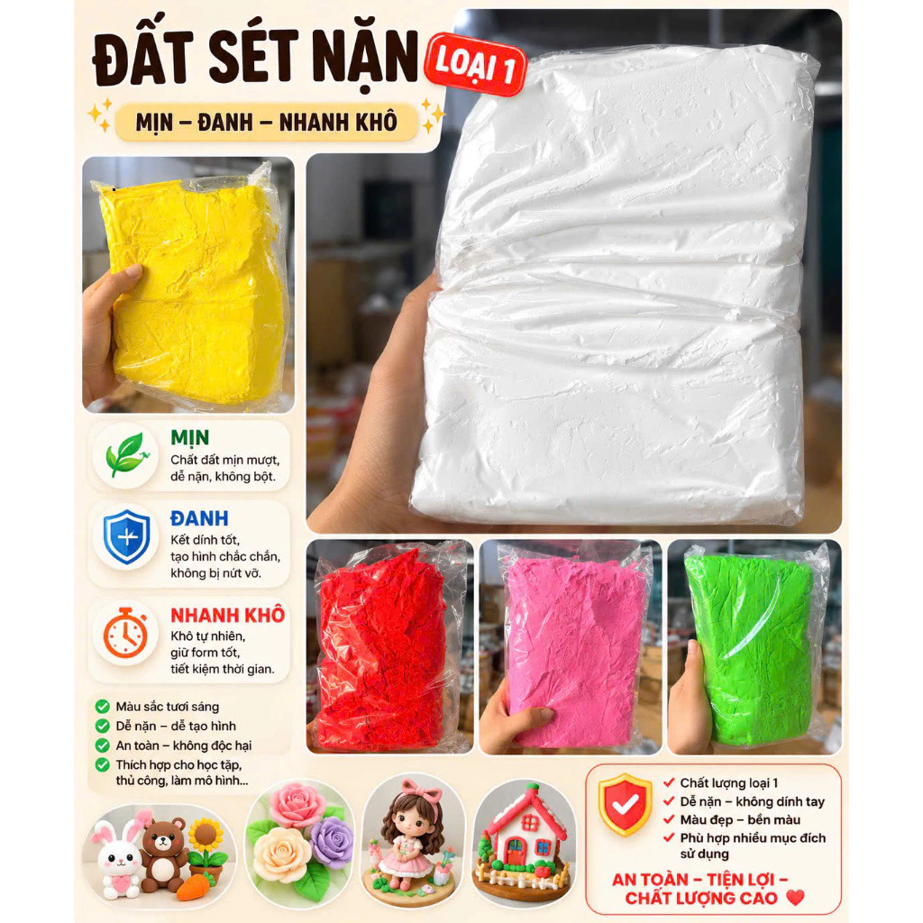 Đất Sét Siêu Nhẹ Tự Khô Cao Cấp 500g