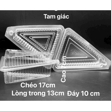 Hộp Nhựa Tam Giác Trong Dùng Đựng Bánh | 100 Chiếc - Ảnh 4