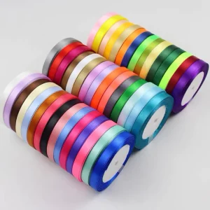 Ruy băng lụa satin 1cm x 22m | Lốc 10 Cuộn